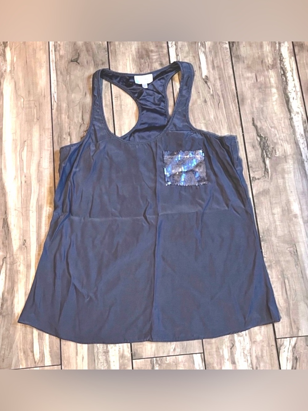 Parker 100% Silk Scoop-Neck Racerback Tank Top Size Small